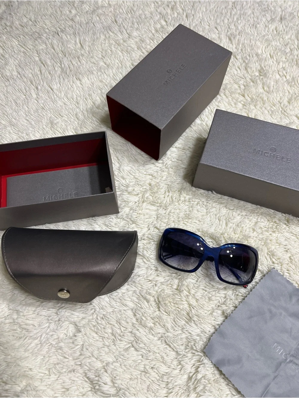 Michele Women’s Dark Blue Sunglasses with Case